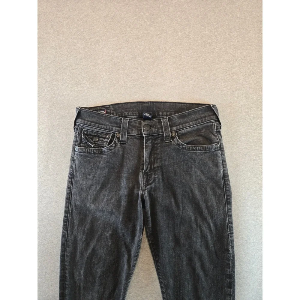 True Religion Jeans Mens 33 Black Ricky Relaxed Straight  Flap Pocket Streetwear